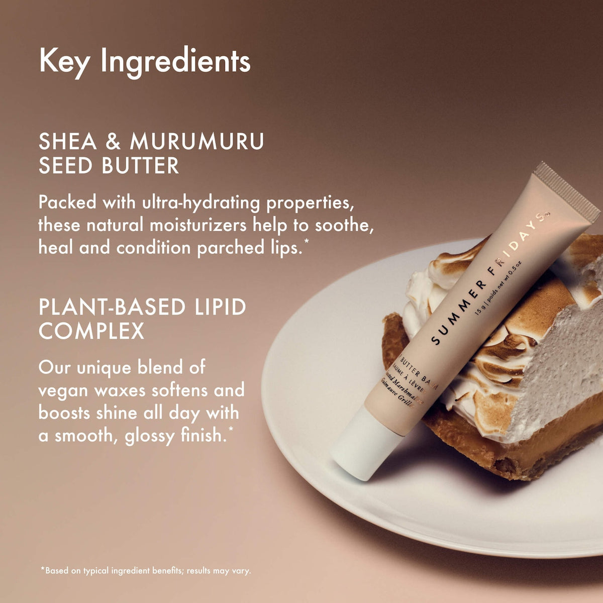Summer Fridays Lip Butter Balm Treatment for Hydration + Nourishing Shine - Toasted Marshmallow
