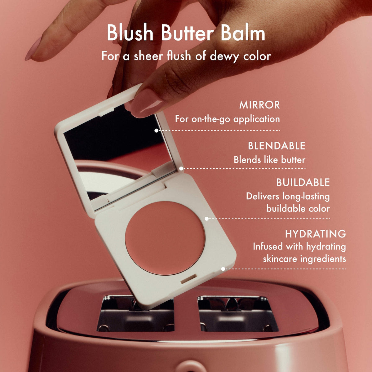 Summer Fridays Blush Butter Balm Hydrating Cream Blush with Peptides - Toasted Terracotta - warm rose