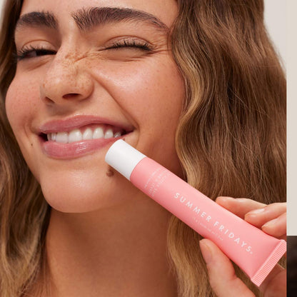 Summer Fridays Lip Butter Balm Treatment for Hydration + Nourishing Shine - Pink Sugar - sheer light pink
