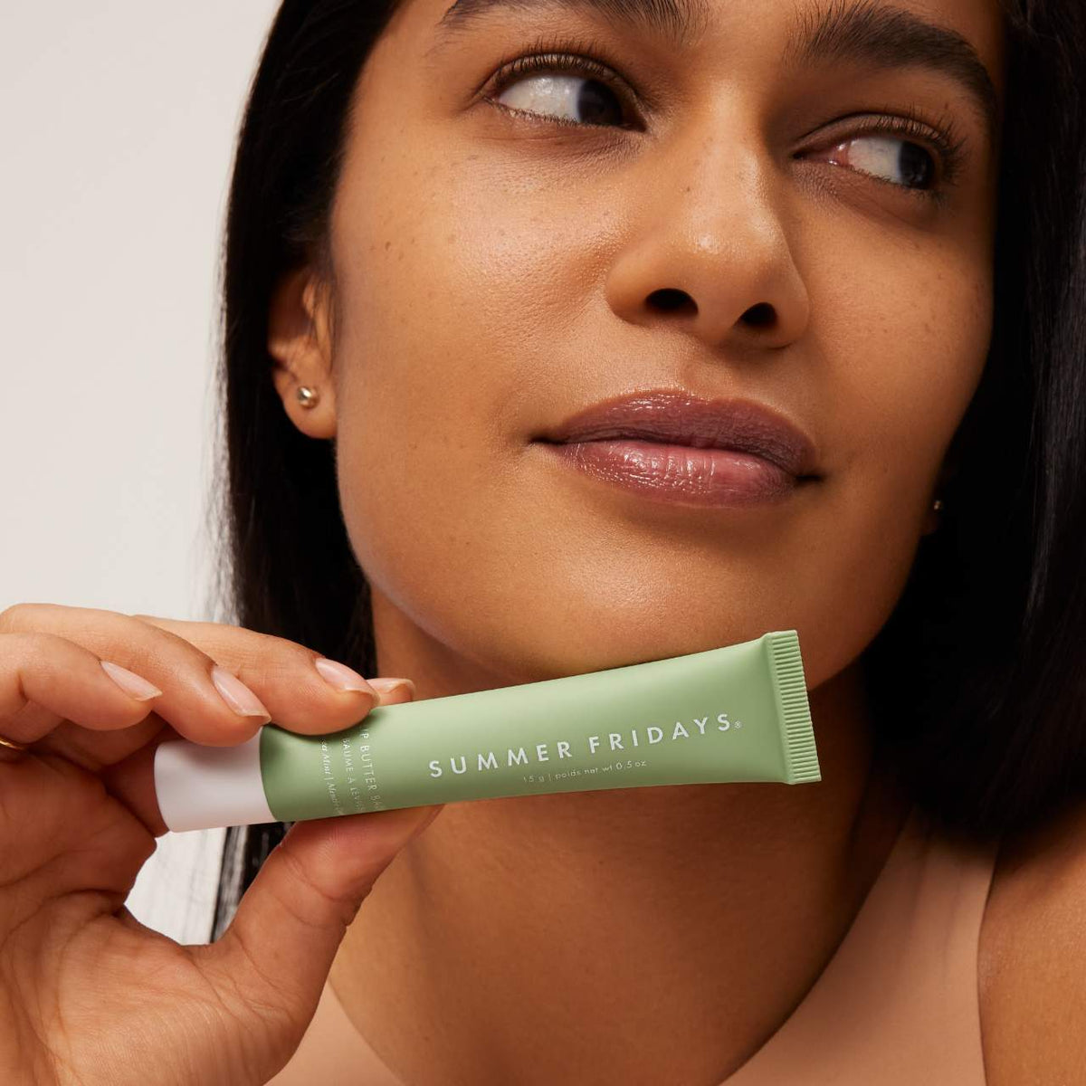 Summer Fridays Lip Butter Balm Treatment for Hydration + Nourishing Shine - Sweet Mint - sheer clear