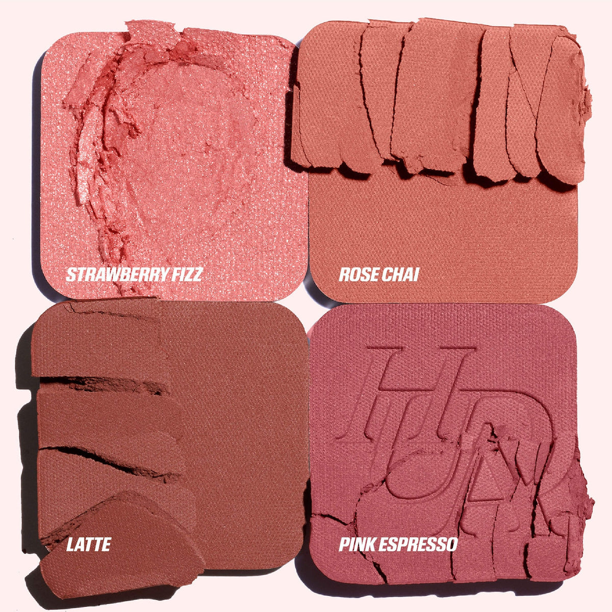 Huda Beauty Blush Filter Blurring Blushlighters Palette - Strawberry Latte - Strawberry Fizz, Rose Chai, Latte, Pink Espresso