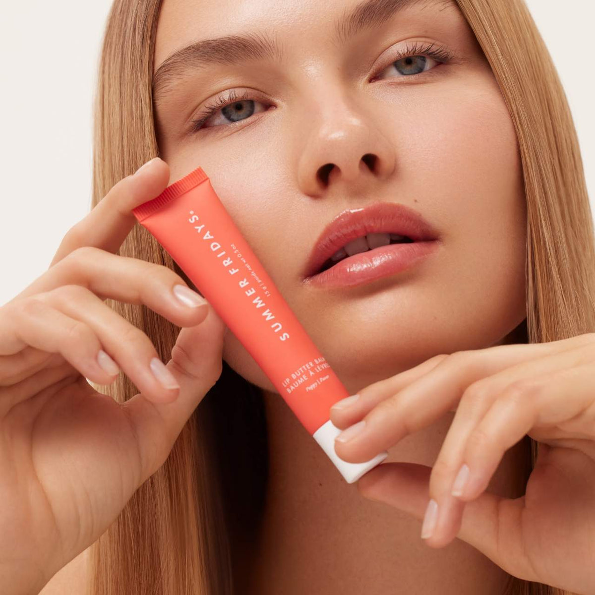 Summer Fridays Lip Butter Balm Treatment for Hydration + Nourishing Shine - Poppy - sheer citrus coral