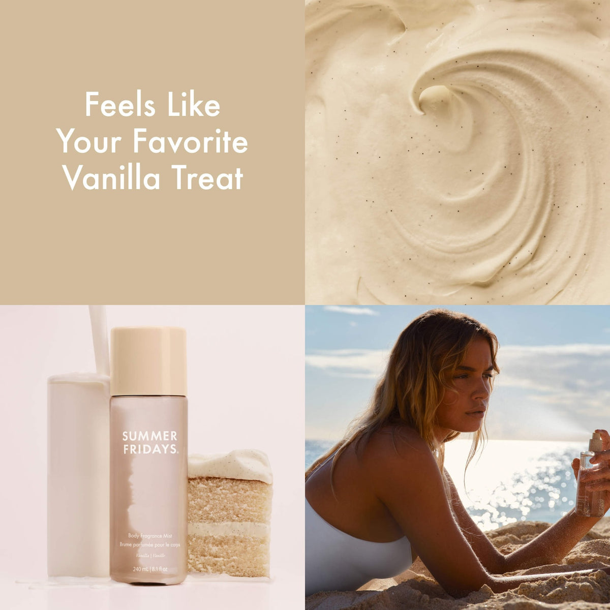 Summer Fridays Vanilla Hair + Body Fragrance Mist with Vanilla Cake + Radiant Amber - 240 ml