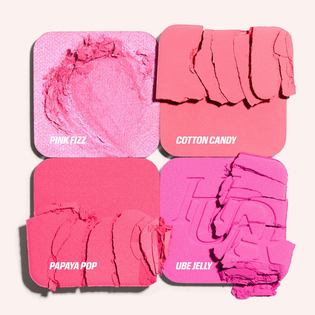 Huda Beauty Blush Filter Blurring Blushlighters Palette - Baby Pink - Pink Fizz, Cotton Candy, Papaya Pop, Ube Jelly