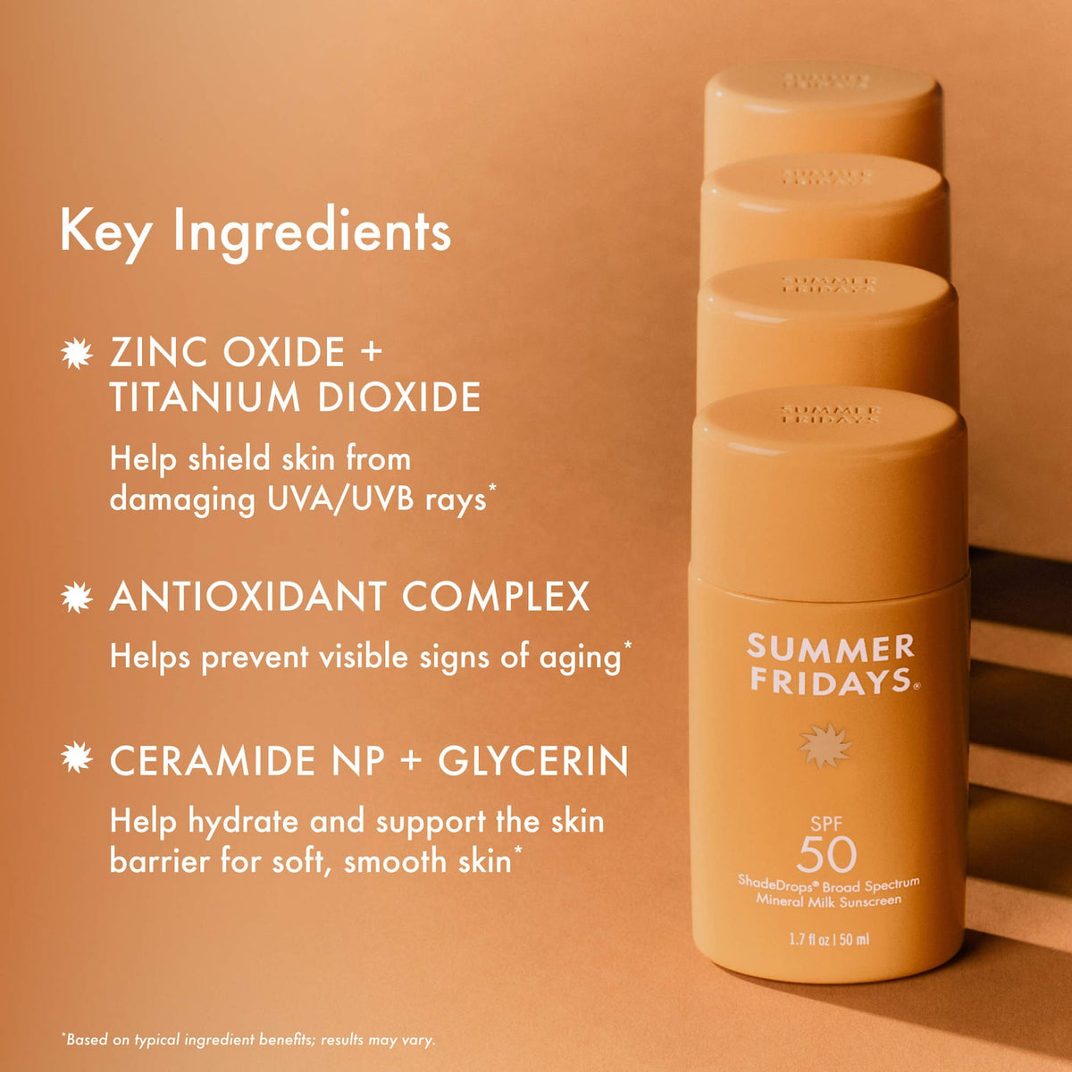 Summer Fridays ShadeDrops Broad Spectrum SPF 50 Daily Mineral Milk Sunscreen - 50 ml