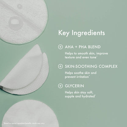 Summer Fridays Gentle Reset Daily Exfoliating Pads to Smooth + Minimize Pores with AHAs - 30 discos