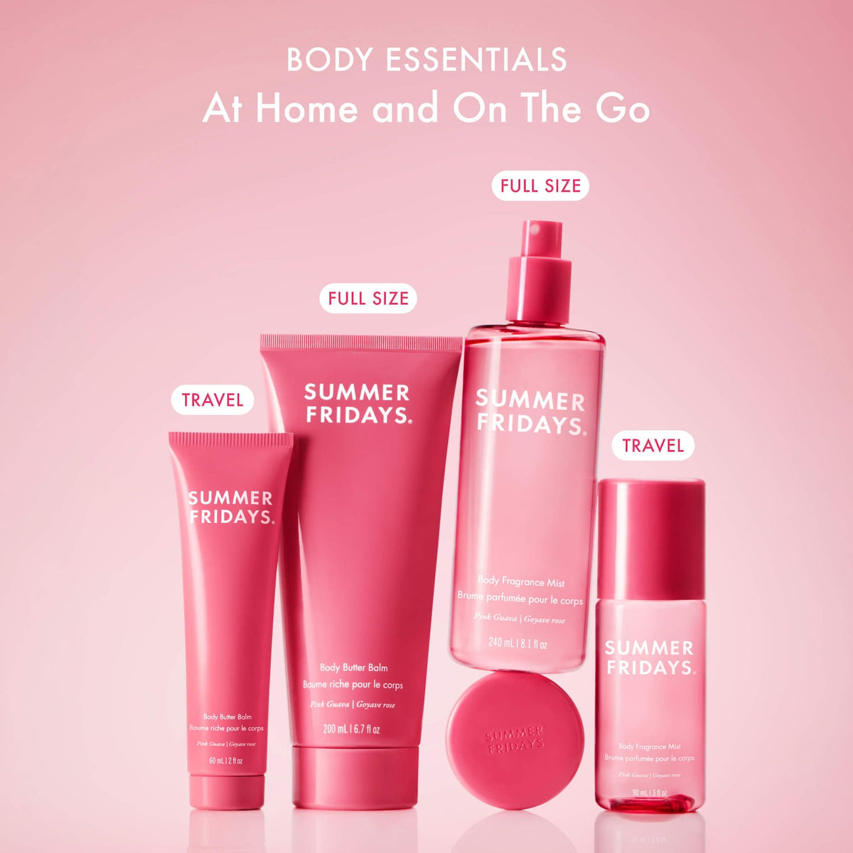 Summer Fridays Pink Guava Hair + Body Fragrance Mist with Guava Nectar + Sweet Strawberry - 240 ml