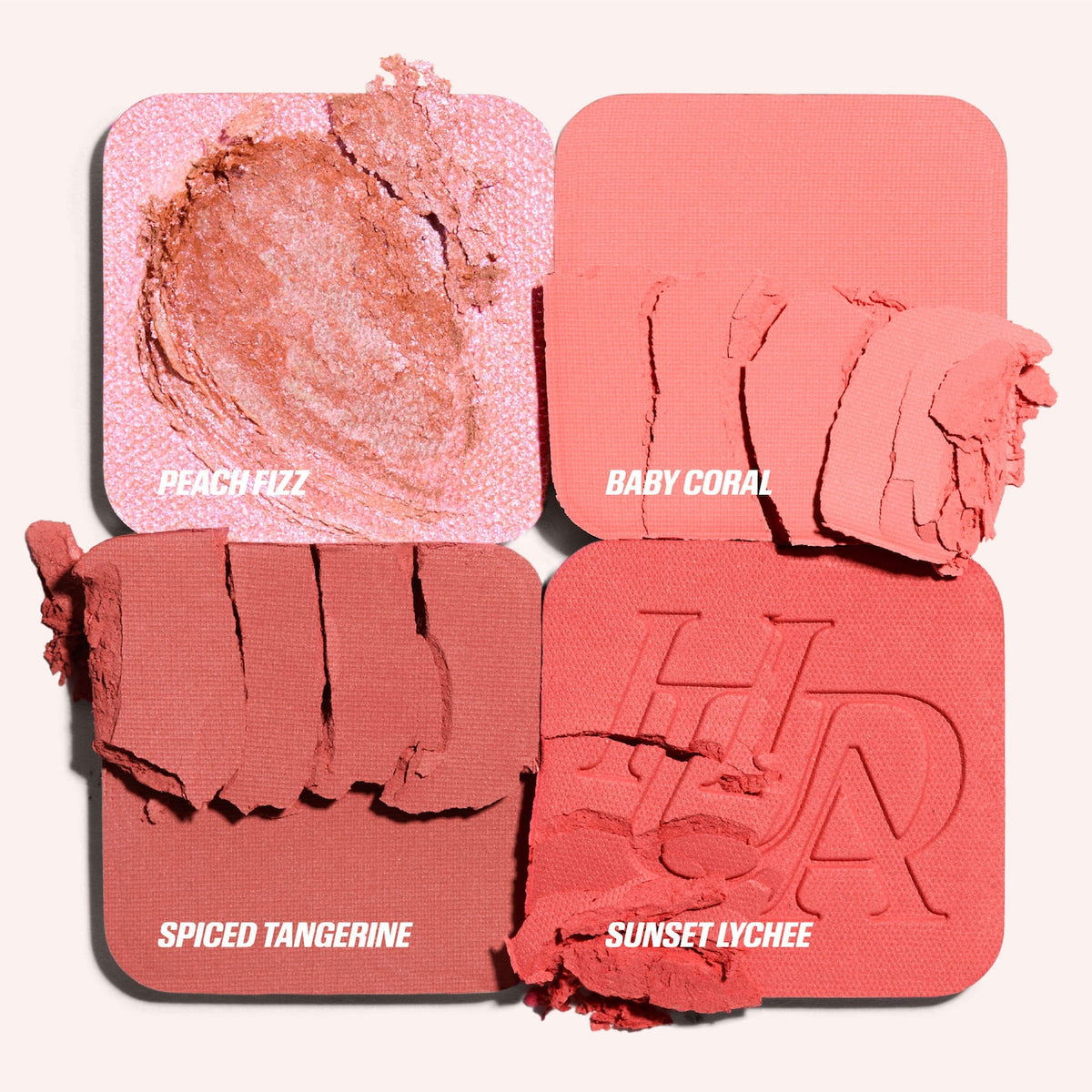 Huda Beauty Blush Filter Blurring Blushlighters Palette - Toasty Peach - Peach Fizz, Baby Coral, Spiced Tangerine, Sunset Lychee