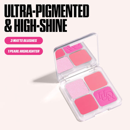Huda Beauty Blush Filter Blurring Blushlighters Palette - Baby Pink - Pink Fizz, Cotton Candy, Papaya Pop, Ube Jelly