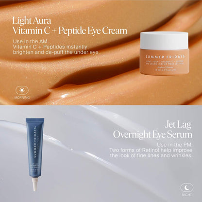 Summer Fridays Jet Lag Overnight Eye Serum for Fine Lines & Wrinkles with Gentle Retinol Blend - 15 ml