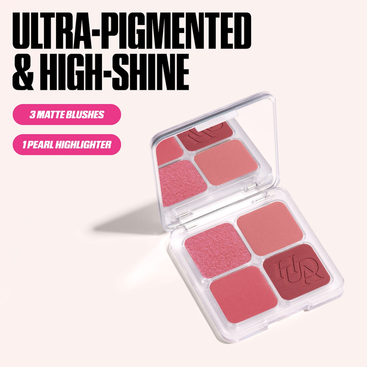 Huda Beauty Blush Filter Blurring Blushlighters Palette - Rose Berry - Berry Fizz, Pink Velvet, Strawberry Cream, Bronze Berry