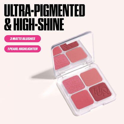 Huda Beauty Blush Filter Blurring Blushlighters Palette - Rose Berry - Berry Fizz, Pink Velvet, Strawberry Cream, Bronze Berry