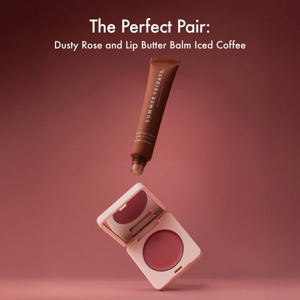 Summer Fridays Blush Butter Balm Hydrating Cream Blush with Peptides - Dusty Rose - cool dusty rose