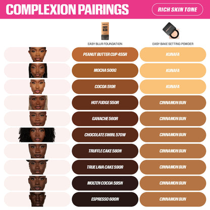 Huda Beauty Easy Blur Natural Airbrush Foundation with Niacinamide - Chocolate Swirl 570W