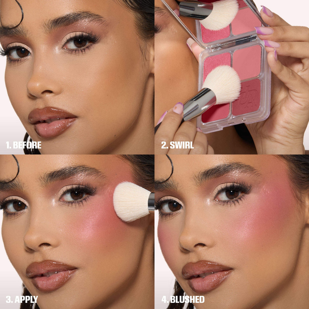 Huda Beauty Blush Filter Blurring Blushlighters Palette - Rose Berry - Berry Fizz, Pink Velvet, Strawberry Cream, Bronze Berry