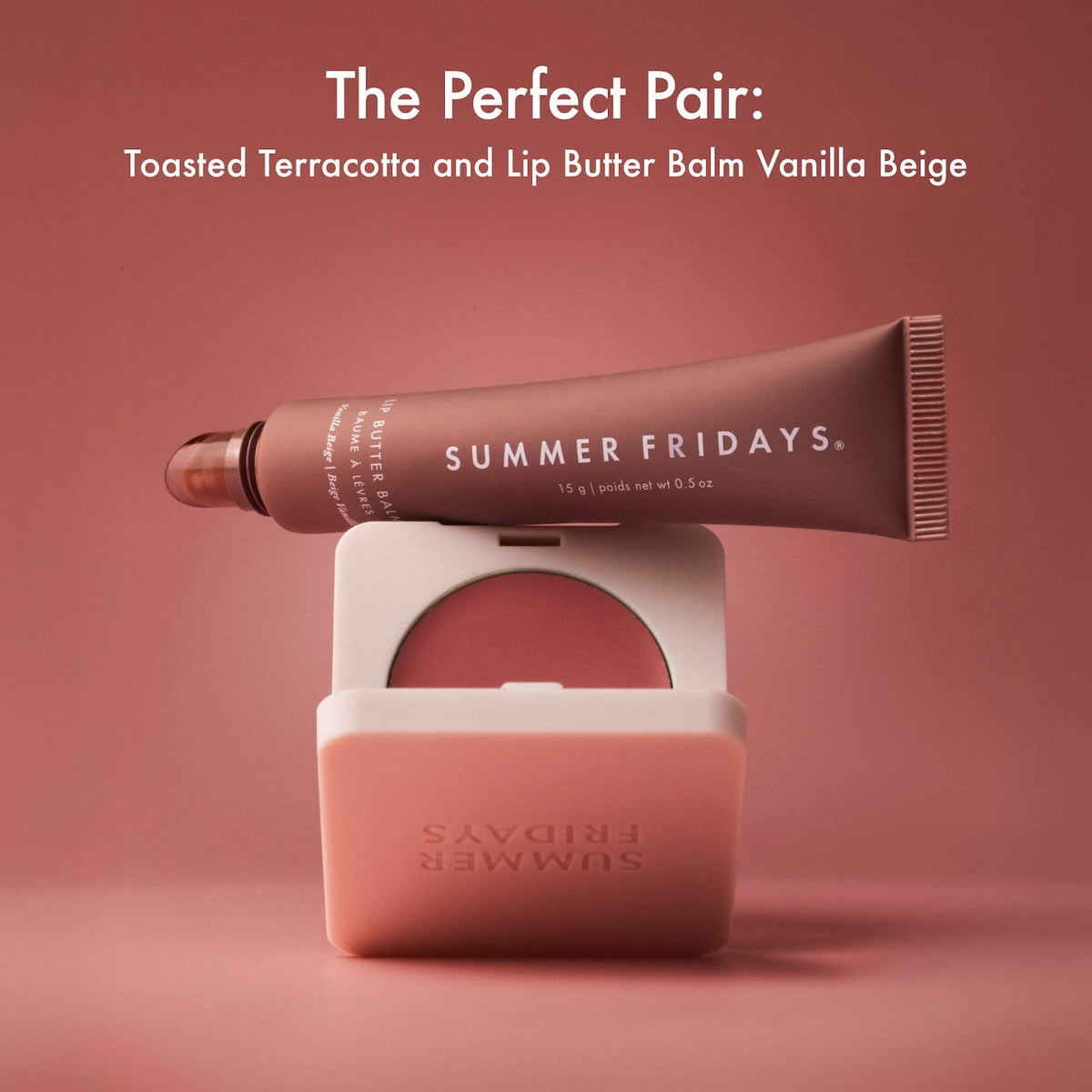 Summer Fridays Blush Butter Balm Hydrating Cream Blush with Peptides - Toasted Terracotta - warm rose