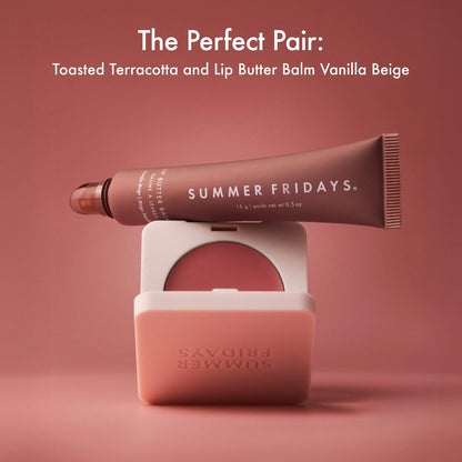 Summer Fridays Blush Butter Balm Hydrating Cream Blush with Peptides - Toasted Terracotta - warm rose