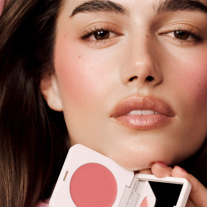 Summer Fridays Blush Butter Balm Hydrating Cream Blush with Peptides - Pink Sunset - warm peachy pink
