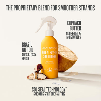 Sol de Janeiro Milky Leave-In Conditioning Spray for Smoothing Split Ends and Frizz - 200 ml