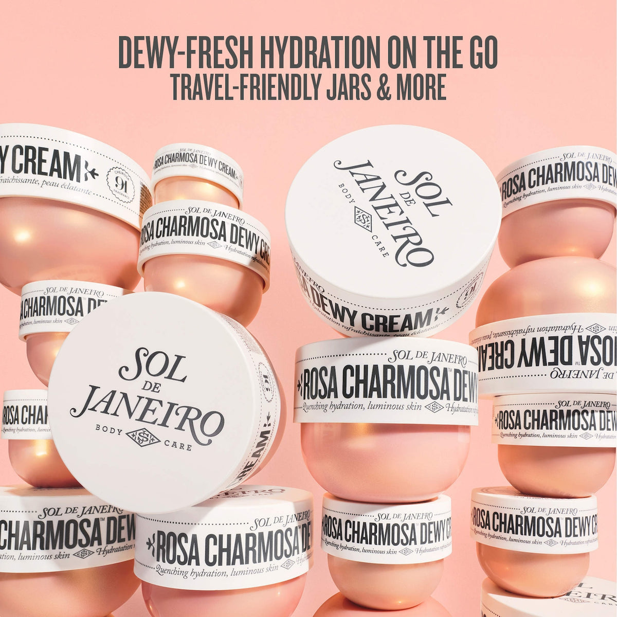 Sol de Janeiro Rosa Charmosa™ Dewy Body Cream with Rosewater + Crystal Peptides - 75 ml